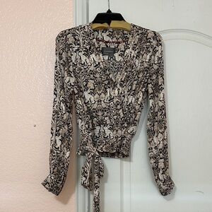 Anthropologie Black and Cream Blouse